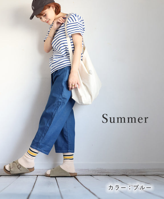 NARU FACTORY(ナル ファクトリー) 8oz ムラデニム エッグパンツ コットン100% レディース [647125] 南出メリヤス ボトムス ファクトリーブランド