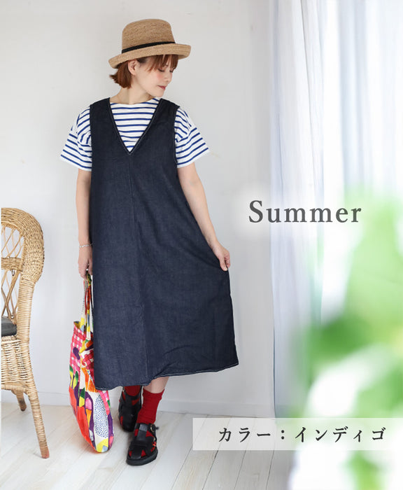 NARU FACTORY(ナル ファクトリー) 8oz ムラデニム ジャンパースカート コットン100% レディース [649805] 南出メリヤス ワンピース ファクトリーブランド