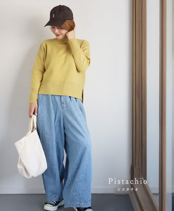 NARU FACTORY Tasmanian Lamb Comodo Knit Turtleneck Women's Free Size [650601] Minamide Knitwear Sweater Factory Brand