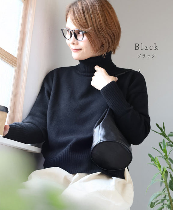 NARU FACTORY Tasmanian Lamb Comodo Knit Turtleneck Women's Free Size [650601] Minamide Knitwear Sweater Factory Brand