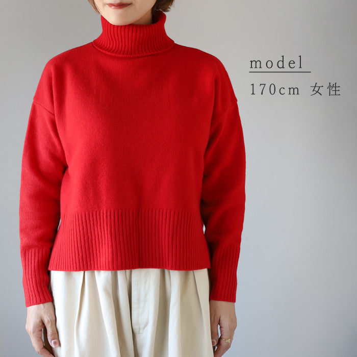 NARU FACTORY Tasmanian Lamb Comodo Knit Turtleneck Women's Free Size [650601] Minamide Knitwear Sweater Factory Brand