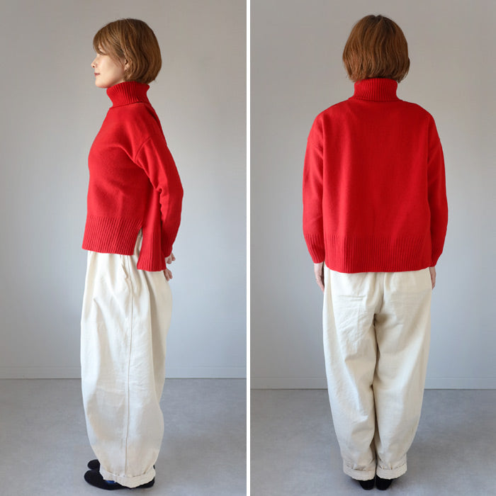 NARU FACTORY Tasmanian Lamb Comodo Knit Turtleneck Women's Free Size [650601] Minamide Knitwear Sweater Factory Brand