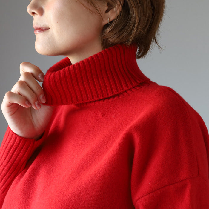 NARU FACTORY Tasmanian Lamb Comodo Knit Turtleneck Women's Free Size [650601] Minamide Knitwear Sweater Factory Brand