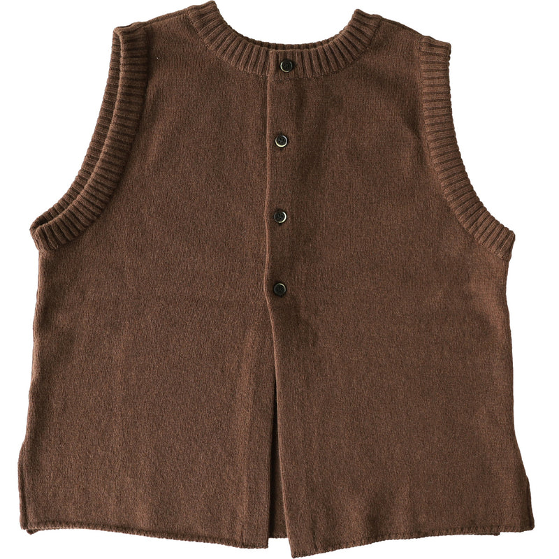 [5 Colors] NARU FACTORY Tasmania Lamb 2-Way Vest Women's [650603BF] Minamide Meriyasu Knit Factory Brand Knit Vest Reversible Front-to-Back