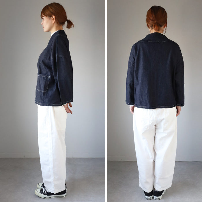 NARU FACTORY(ナル ファクトリー) 8oz ムラデニム ノッチジャケット コットン100% レディース [654800BE] 南出メリヤス デニム ジャケット ファクトリーブランド