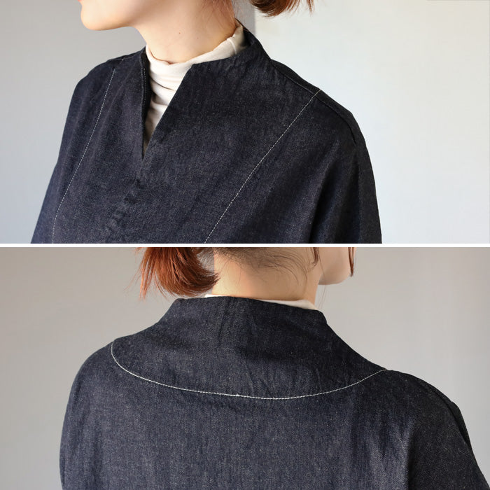 NARU FACTORY 8oz Irregular Denim Notched Jacket, 100% Cotton, Women's [654800BE] Minamide Meriyasu Denim Jacket, Factory Brand 