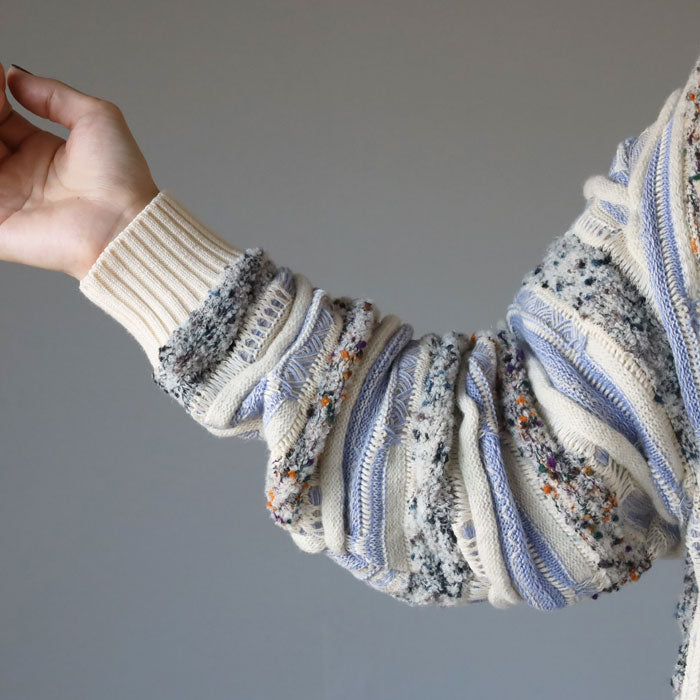 NARU FACTORY Marble Wave Crew Neck Knit Sweater for Women [657600] Minamide Meriyasu Sweater Factory Brand 