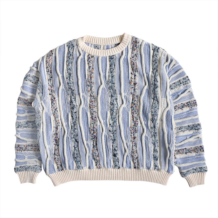 NARU FACTORY Marble Wave Crew Neck Knit Sweater for Women [657600] Minamide Meriyasu Sweater Factory Brand 