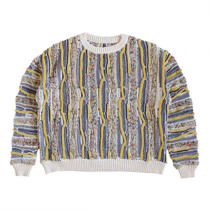 NARU FACTORY Marble Wave Crew Neck Knit Sweater for Women [657600] Minamide Meriyasu Sweater Factory Brand 