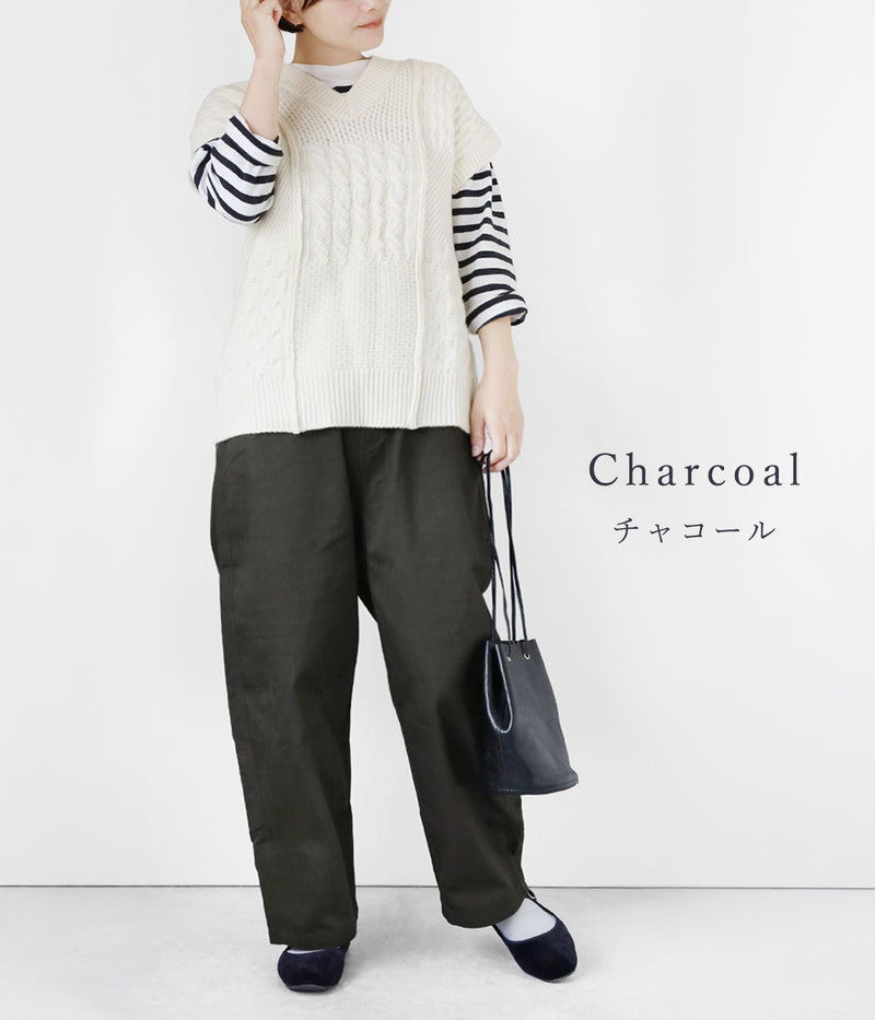 [3 Colors] NARU FACTORY Katsuragi New Sericite Noppo Pants 100% Cotton [660800BF]