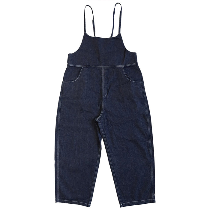 NARU FACTORY 8oz Irregular Denim Tall Overalls, 100% Cotton, Women's [661800] Minamide Meriyasu Bottoms, Factory Brand 
