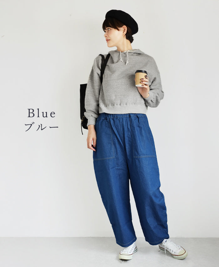 NARU FACTORY 8oz Irregular Denim Tall Pants, 100% Cotton, Women's
