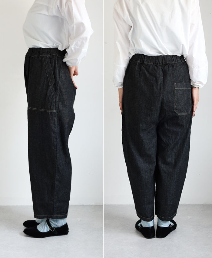 [4 Colors] NARU FACTORY 8oz Uneven Denim Craft Pants 100% Cotton Women's [662805] Minamide Meriyasu Bottoms Factory Brand