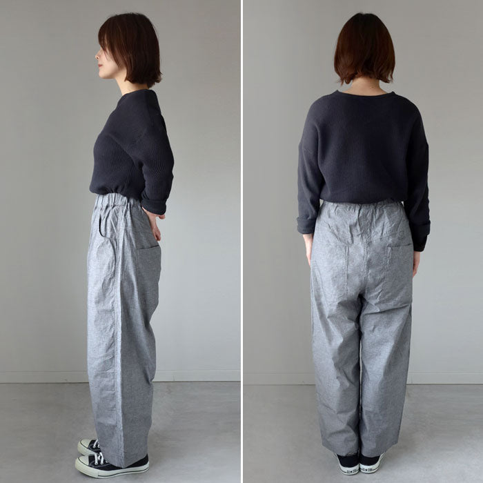 NARU FACTORY(ナル ファクトリー) サマームラデニム ノッポパンツ コットン100% レディース [662811BF] 南出メリヤス ボトムス ファクトリーブランド