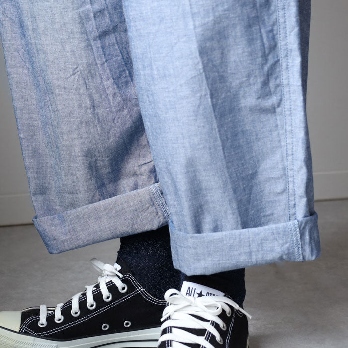 NARU FACTORY Summer Mura Denim Tall Pants, 100% Cotton, Women's [662811BF], Minamide Meriyasu Bottoms, Factory Brand 