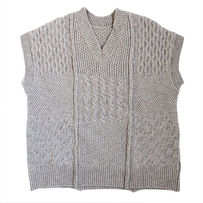 NARU FACTORY(ナル ファクトリー) ナチュラルカラー ウール 柄編みニットベスト レディース[665405] 南出メリヤス セーター ファクトリーブランド