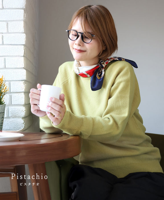 NARU FACTORY Tasmanian Lamb Raglan Knit Pullover Women's Free Size [665600-1] Minamide Knitwear Sweater Factory Brand