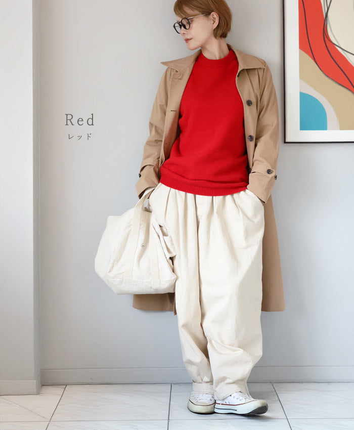 NARU FACTORY Tasmanian Lamb Raglan Knit Pullover Women's Free Size [665600-1] Minamide Knitwear Sweater Factory Brand