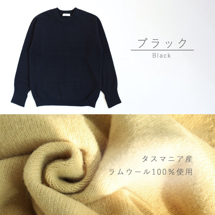 NARU FACTORY Tasmanian Lamb Raglan Knit Pullover Women's Free Size [665600-1] Minamide Knitwear Sweater Factory Brand