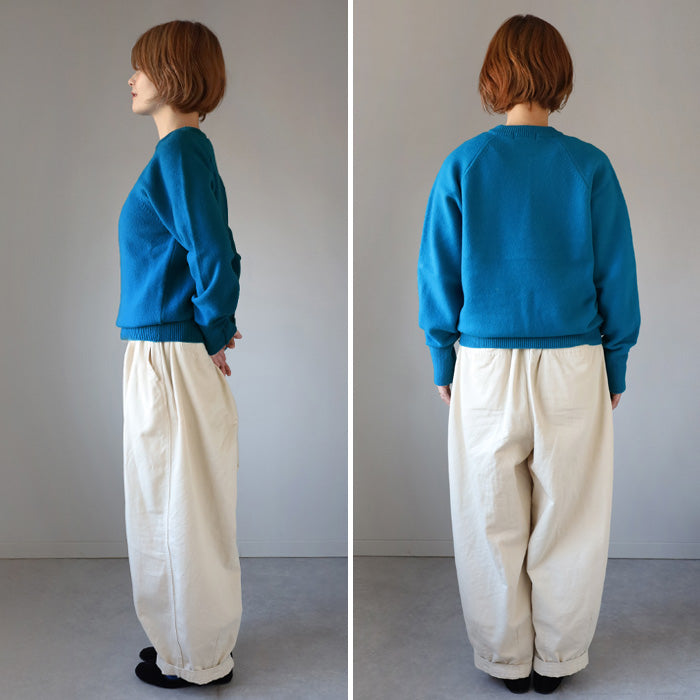 NARU FACTORY Tasmanian Lamb Raglan Knit Pullover Women's Free Size [665600-1] Minamide Knitwear Sweater Factory Brand