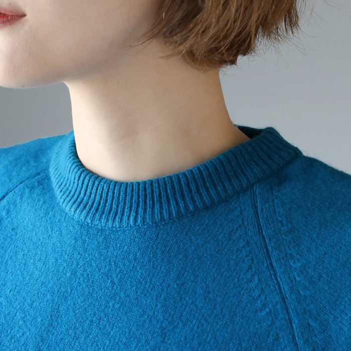 NARU FACTORY Tasmanian Lamb Raglan Knit Pullover Women's Free Size [665600-1] Minamide Knitwear Sweater Factory Brand