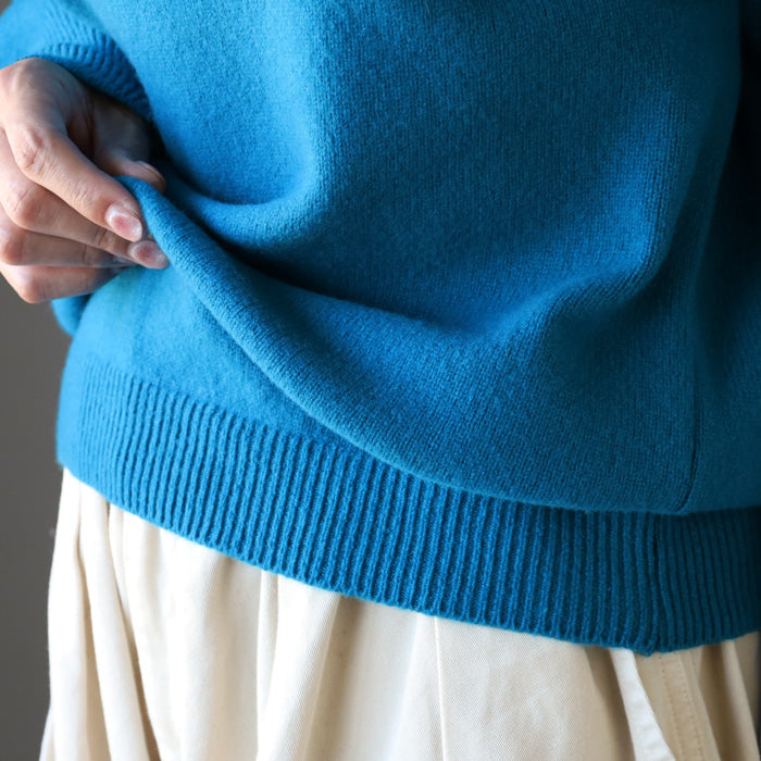 NARU FACTORY Tasmanian Lamb Raglan Knit Pullover Women's Free Size [665600-1] Minamide Knitwear Sweater Factory Brand