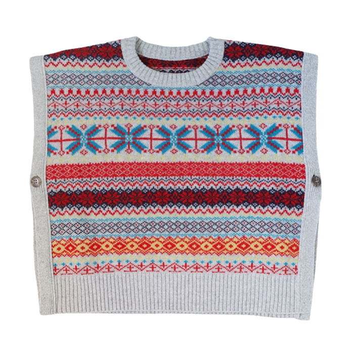 NARU FACTORY(ナル ファクトリー) タスマニアラム フェアアイル ボックスベスト レディース[665621] 南出メリヤス セーター ファクトリーブランド