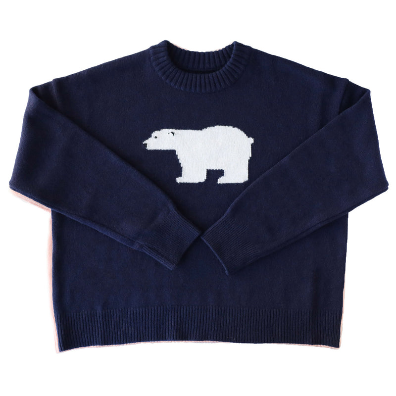 [4 Colors] NARU FACTORY Tasmania Ram KUMA Knit 100% Wool Women's [666607BF] Minamideri Sweater Factory Brand