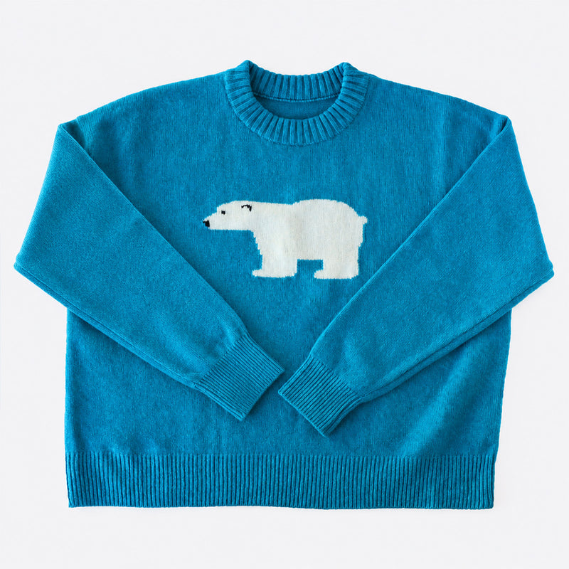 [4 Colors] NARU FACTORY Tasmania Ram KUMA Knit 100% Wool Women's [666607BF] Minamideri Sweater Factory Brand