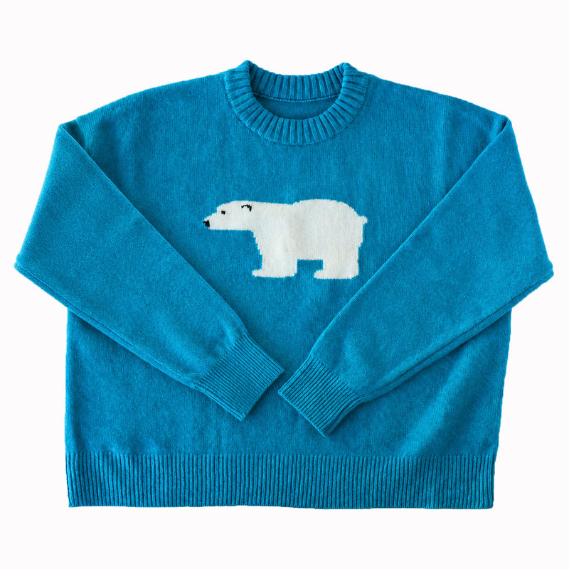 [4 Colors] NARU FACTORY Tasmania Ram KUMA Knit 100% Wool Women's [666607BF] Minamideri Sweater Factory Brand