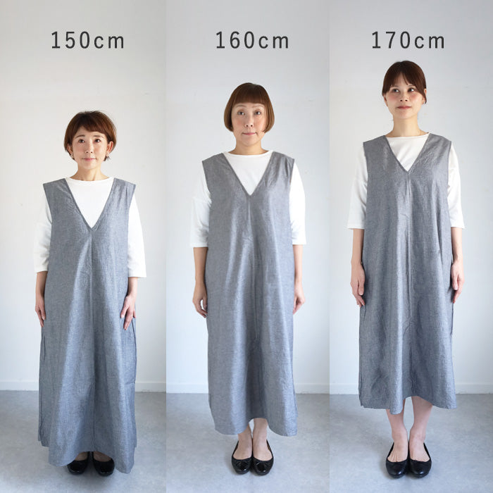 NARU FACTORY Summer Irregular Denim Jumper Skirt, 100% Cotton, Women's [671830], Minamide Meriyasu Dress, Factory Brand, Spring/Summer 