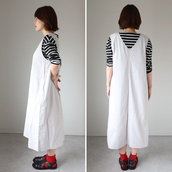 NARU FACTORY Summer Irregular Denim Jumper Skirt, 100% Cotton, Women's [671830], Minamide Meriyasu Dress, Factory Brand, Spring/Summer 