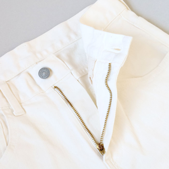 DEEP BLUE 10oz Stretch Denim Ankle Length Tapered Pants Off White [72926-1] Women's Okayama Jeans 