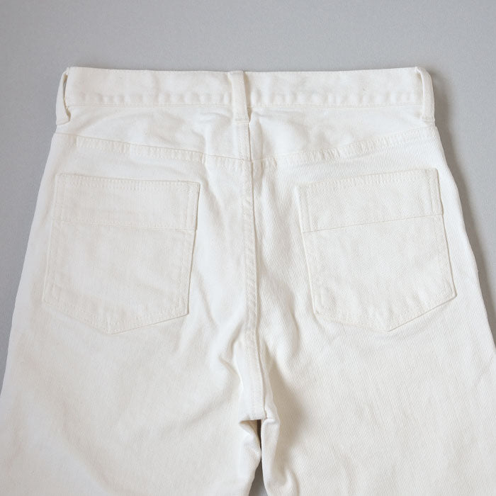 DEEP BLUE 10oz Stretch Denim Ankle Length Tapered Pants Off White [72926-1] Women's Okayama Jeans 