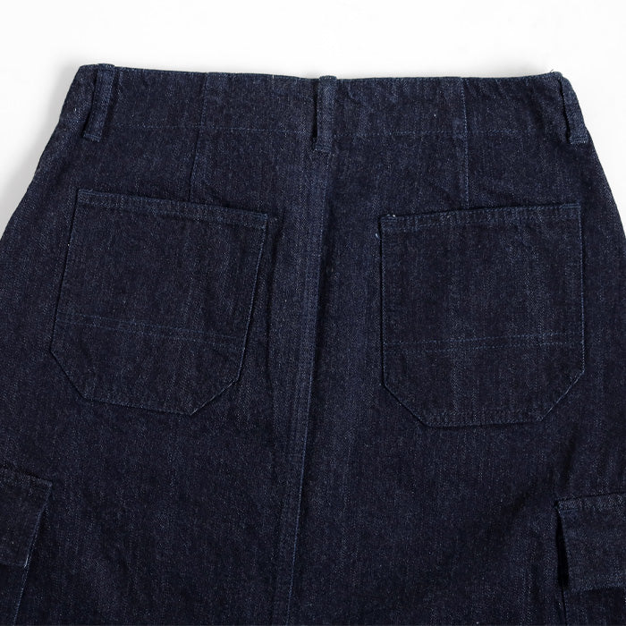DEEP BLUE Denim Long Cargo Skirt Indigo Ladies [72959] Okayama Kurashiki Kojima Jeans Women