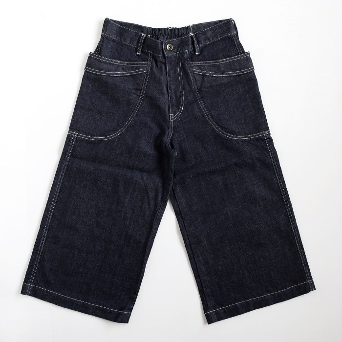 DEEP BLUE 10oz Stretch Denim Wide Gardening Pants One Wash [72963-1]