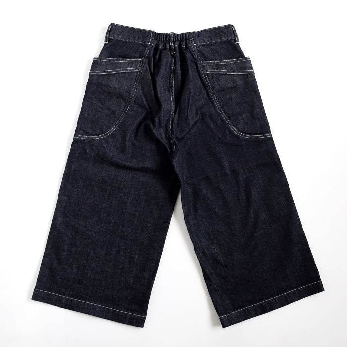 DEEP BLUE 10oz Stretch Denim Wide Gardening Pants One Wash [72963-1]