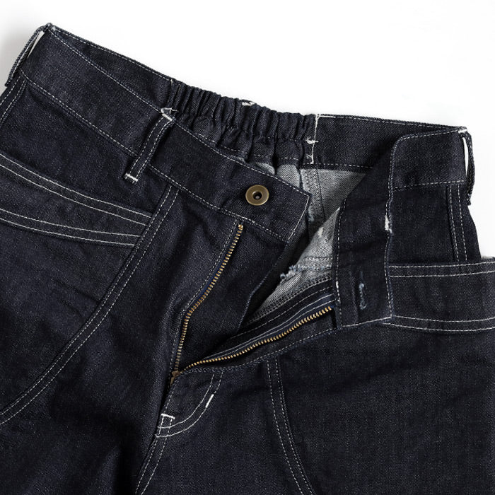 DEEP BLUE 10oz Stretch Denim Wide Gardening Pants One Wash [72963-1]