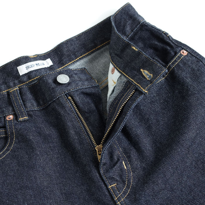DEEP BLUE Left Twill Straight Denim Pants Indigo Women's [72986-1] Okayama Kurashiki Kojima Jeans Pants 