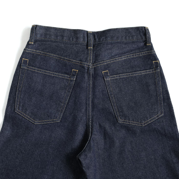 DEEP BLUE Left Twill Straight Denim Pants Indigo Women's [72986-1] Okayama Kurashiki Kojima Jeans Pants 