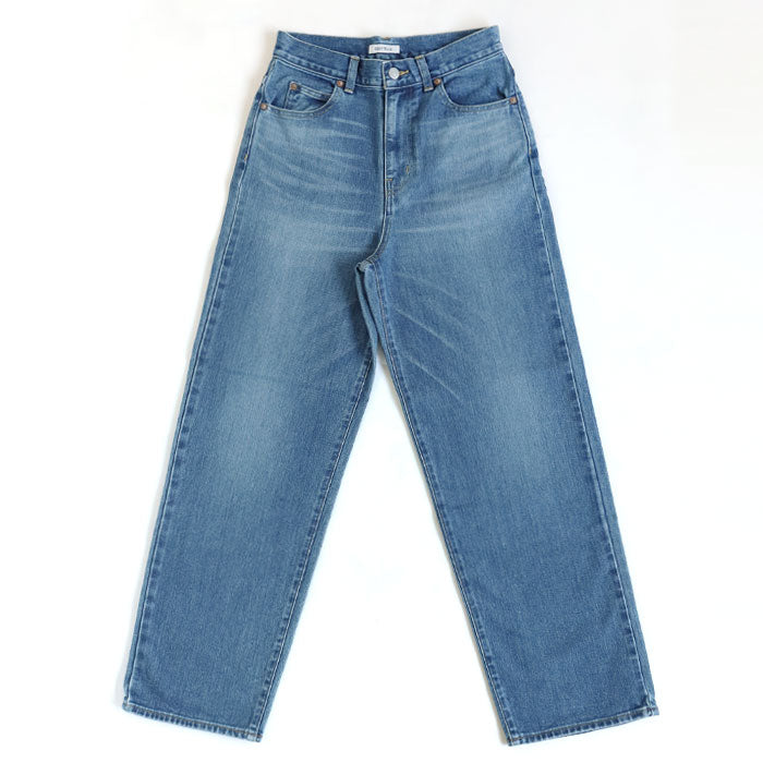 DEEP BLUE Left Twill Straight Denim Pants Medium Blue Women's [72986-2] Okayama Kurashiki Kojima Jeans Pants 