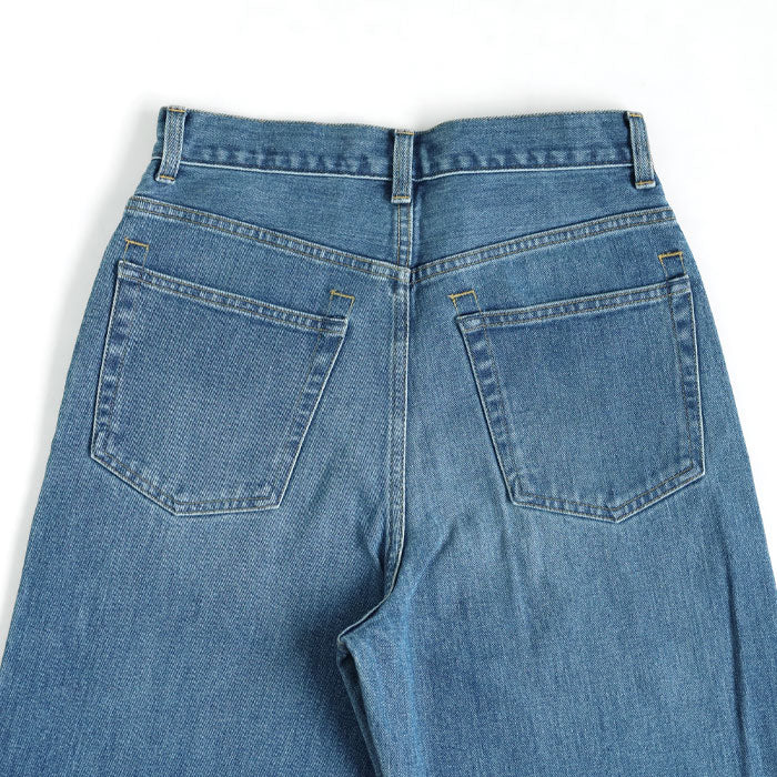DEEP BLUE Left Twill Straight Denim Pants Medium Blue Women's [72986-2] Okayama Kurashiki Kojima Jeans Pants 