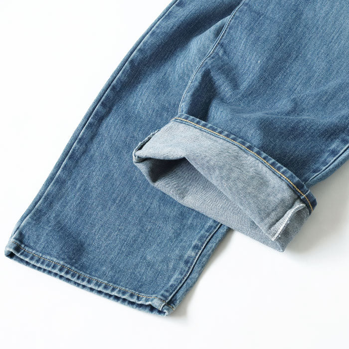 DEEP BLUE Left Twill Straight Denim Pants Medium Blue Women's [72986-2] Okayama Kurashiki Kojima Jeans Pants 