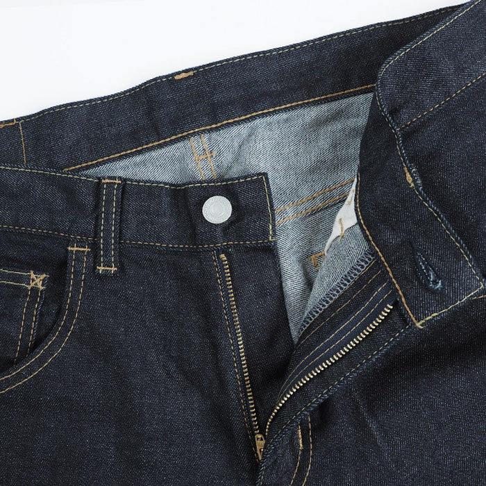 DEEP BLUE 10oz Stretch Denim Full Length Tapered Boyfriend Pants One Wash [73966FL-OW]