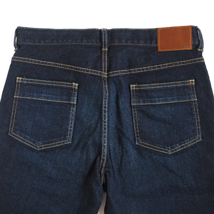 DEEP BLUE 10oz Stretch Denim Full Length Tapered Boyfriend Pants Dark Blue [73966FL-2]