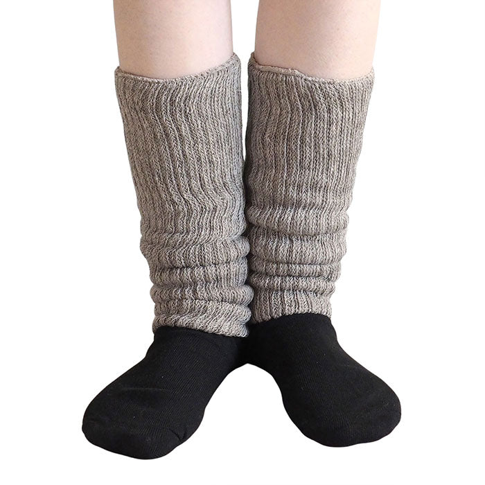 ORGANIC GARDEN Yak x Supima Cotton Fluffy Leg Warmers Mok Grey [NS8252] 