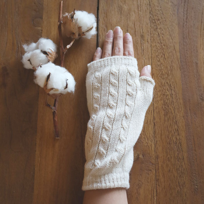 ORGANIC GARDEN Yak Wool x Supima Cotton Hand Warmer Mokuri Gray Women's [8-0910-73] Fingerless Smartphone Gloves Nara Prefecture Koryo Town Brand