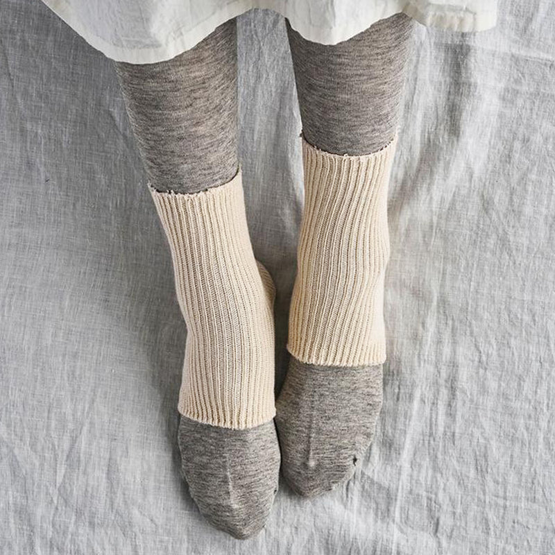 [2 colors] ORGANIC GARDEN Organic Cotton Supima Cotton x Yak Ribbed Sandal Socks Open Toe Women's [8-0813-79]