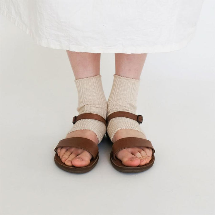 ORGANIC GARDEN Organic Cotton Supima Cotton x Yak Rib Sandal Socks Open Toe Ladies Moku Gray [8-8877]