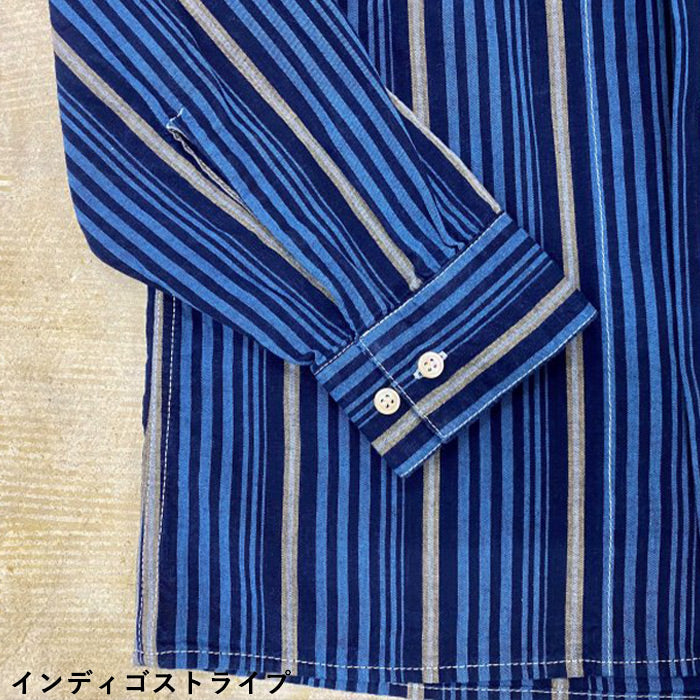 【2色】graphzero (グラフゼロ) オープンカラー ボタンダウン 長袖シャツ 2WAY インディゴ メンズ レディース [GZ-2WCL-0510]